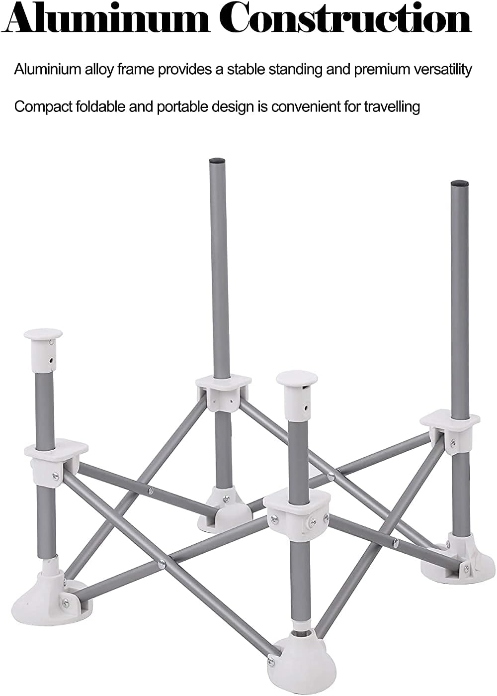 PandaEar Cadeira Alta Portátil para Bebês, Cadeira Alta de Viagem | Dobrável e Compacta com Alças para Uso Interno/Externo | Ideal para Camping, Praia, Jardim | Para Bebês, Crianças, Meninos e Meninas (Cinza com Tapete)