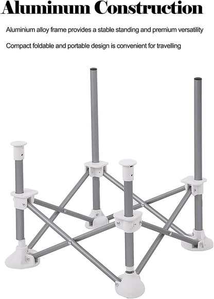 PandaEar Cadeira Alta Portátil para Bebês, Cadeira Alta de Viagem | Dobrável e Compacta com Alças para Uso Interno/Externo | Ideal para Camping, Praia, Jardim | Para Bebês, Crianças, Meninos e Meninas (Cinza com Tapete)
