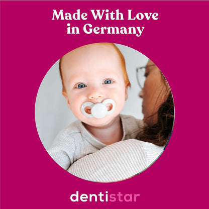 Dentistar Star Teether Pacote de 2, brinquedo de dentição para bebês com mais de 3 meses, anel de dentição de bebê de silicone macio para alívio da dor nos dentes e gengivas