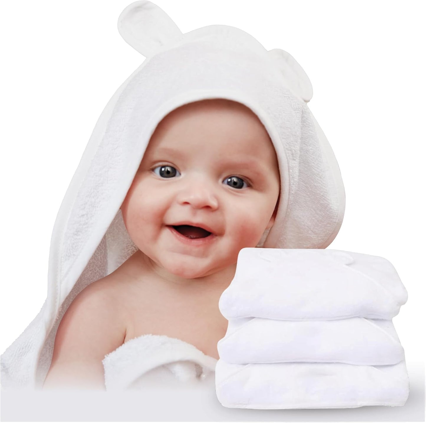 Toalha de banho com capuz personalizada para recém-nascidos - Toalha macia, fofinha, altamente absorvente e lavável à máquina com orelhas para sua nova menina, Toalha com capuz lavável à máquina para bebês e crianças pequenas
