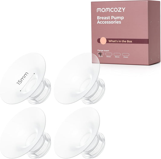 Momcozy Inserto de brida de 15 mm compatible con accesorios de repuesto para extractor de leche Momcozy M5, 1 paquete (15 mm)