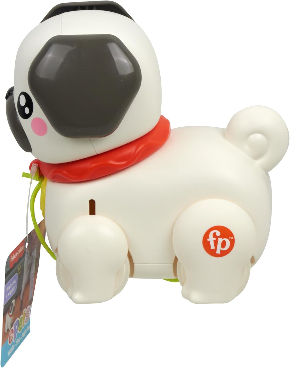 Brinquedo de puxar Fisher-Price para bebês e crianças pequenas, modelo FP Pets Walk-The-Pup-Pug, com movimento e sons, para crianças a partir de 12 meses, HTW94