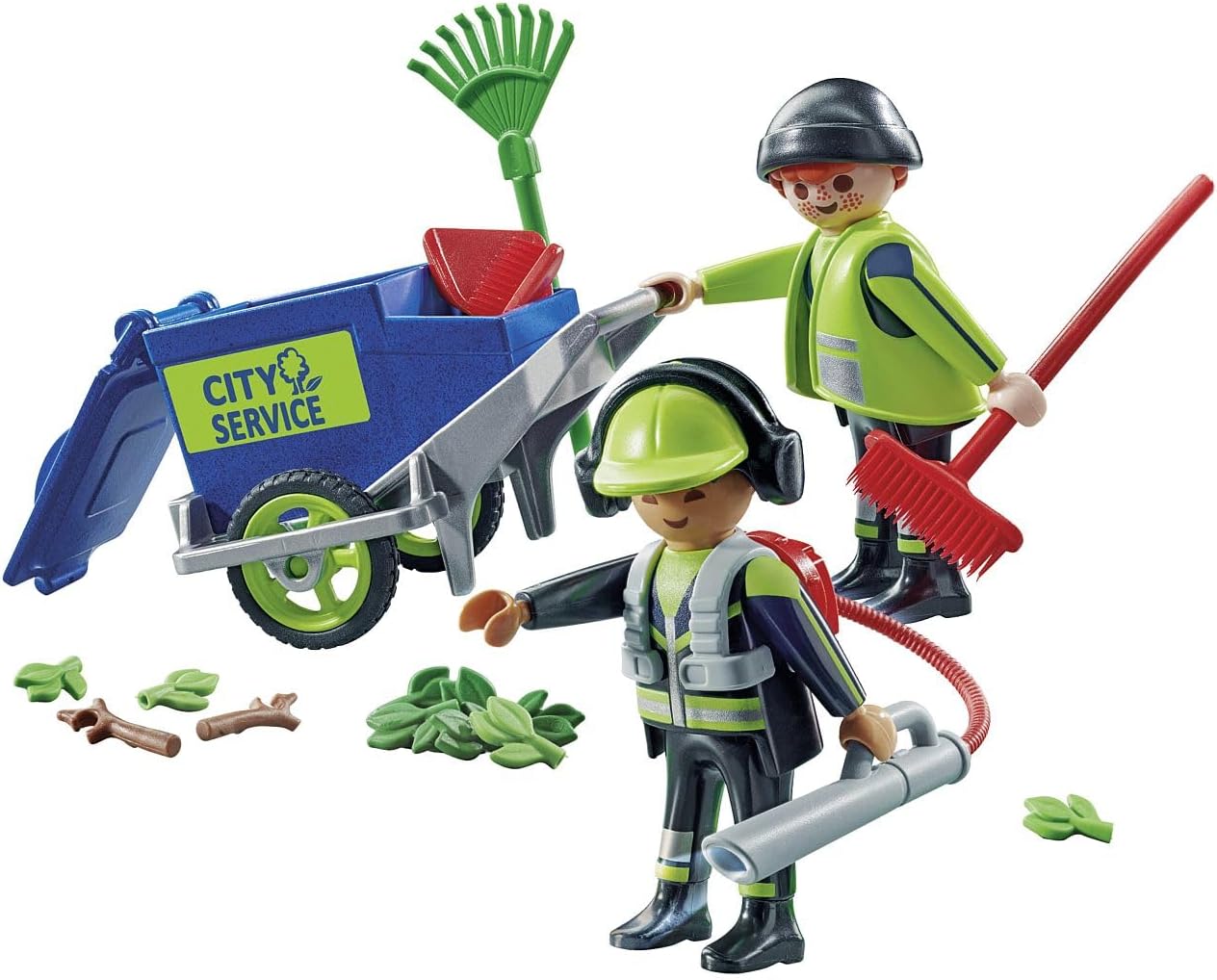 Playmobil 71434 Equipe de limpeza de ruas City Life, brinquedo educativo para limpeza de cidades, dramatização imaginativa, conjuntos adequados para crianças de 4 anos ou mais