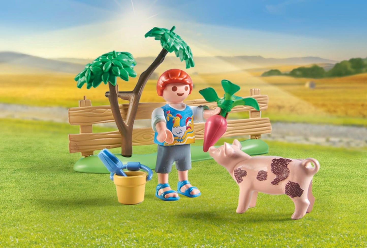 Playmobil  71443 País: Horta com os avós, incluindo canteiro de flores, regador e ferramentas de jardim, encenação divertida e imaginativa, conjuntos de jogos sustentáveis adequados para crianças com mais de 4 anos