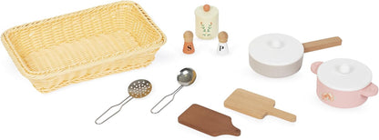 Janod - Cozinha infantil grande de madeira equipada com 2 fornos, Janod - Cozinha infantil de madeira equipada com forno, anod - Kitchenette infantil de madeira - Cozinha de brincar compacta para crianças - Equipada com forno