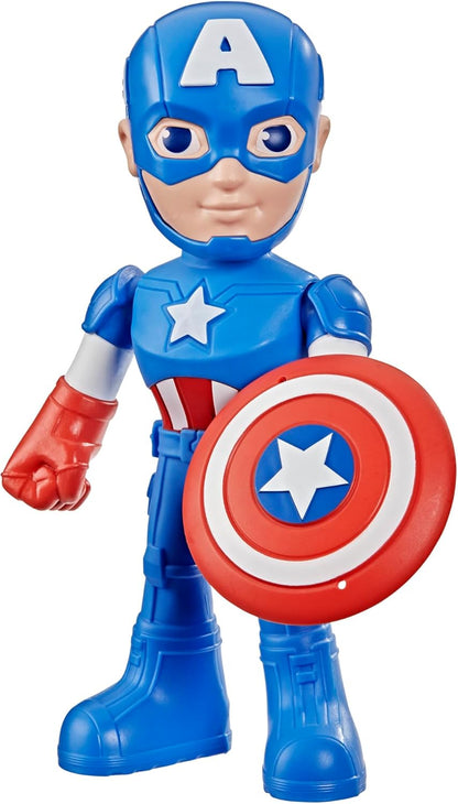 Marvel Homem-Aranha e Seus Incríveis Amigos Capitão América: Figura de Ação Steve Rogers com Acessório, 22,8 cm (9 polegadas) Brinquedos de Super-Heróis para Crianças a partir de 3 Anos