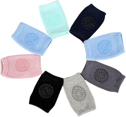 PandaEar - Conjunto de 6 pares de joelheiras para bebês engatinhando, macias e respiráveis, protetores de joelho antiderrapantes para bebês e crianças de 6 a 24 meses.