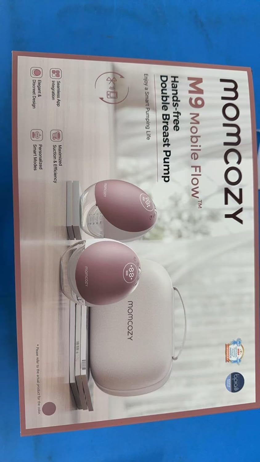 Momcozy Bomba de amamentação mãos livres Mobile Flow | Versão M9 atualizada, controle elétrico e por aplicativo, múltiplos modos personalizados e 15 níveis, bomba de amamentação portátil, 24 mm (vermelho aconchegante, pacote com 2 unidades)