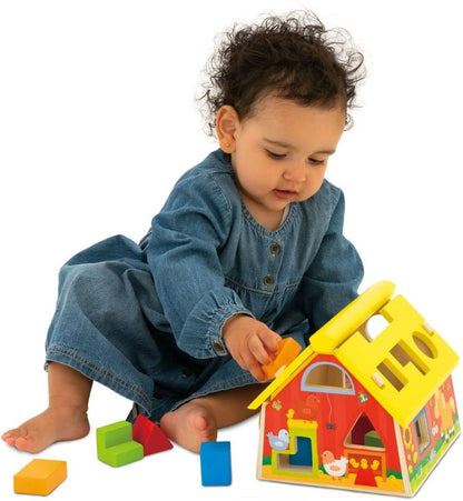 Galt Toys, Post and Play Barn, Classificador de Formas de Madeira, Brinquedo de Desenvolvimento, Idades 1 Anos ou Mais