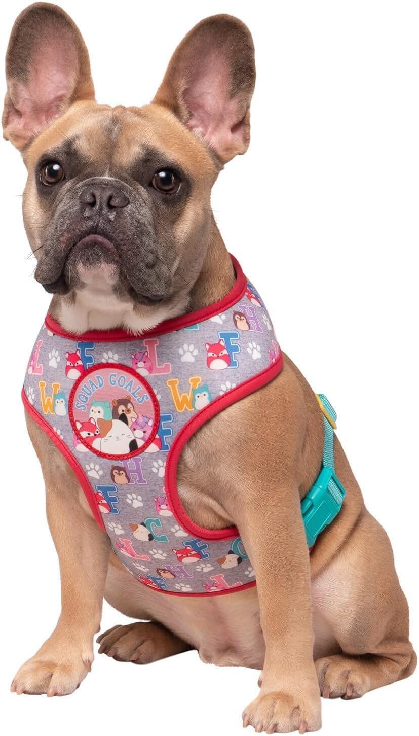 Squishmallows Arnês para animais de estimação Original Squad Goals (tamanho médio) - Roupa oficial para animais de estimação da Jazwares