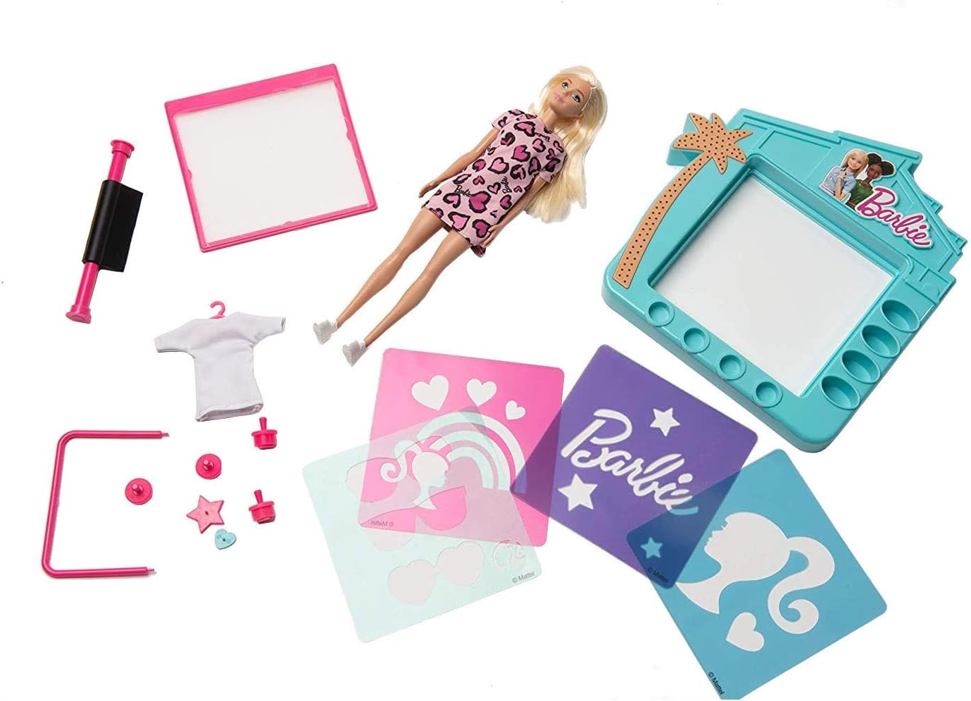 Barbie Estúdio de impressão com boneca | Kit de impressão inicial | Impressora de camisetas para meninas