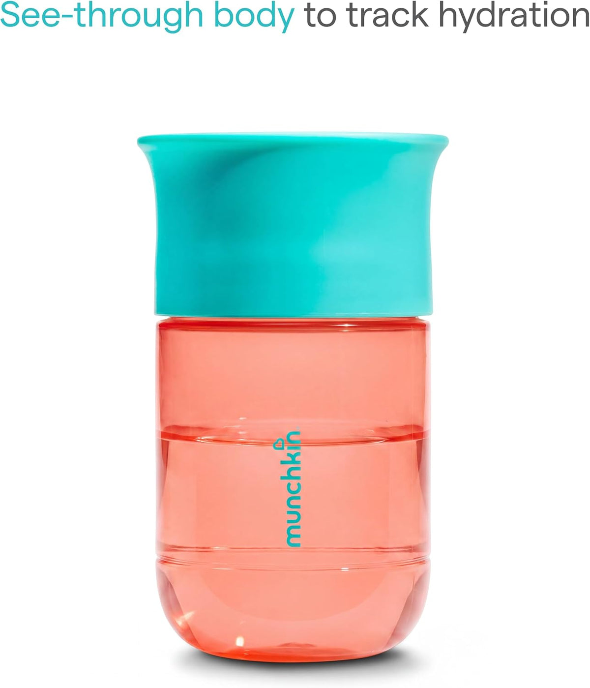 Munchkin Copo Aberto Control Flow | 18m+ | Copo 2 em 1 | 296 ml | Coral