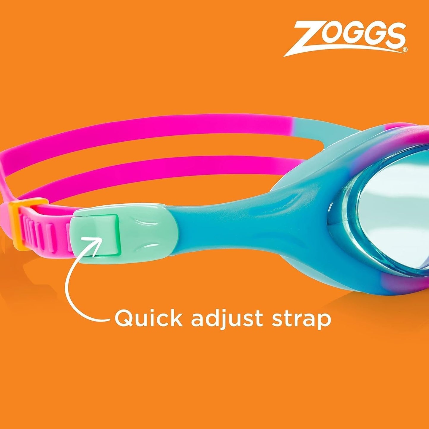 Zoggs Super Seal Gafas de natación para niños, gafas de natación con protección UV, ajuste rápido y correa cómoda dividida, lentes transparentes para gafas de natación sin niebla, gafas Zoggs para niños de 6 a 14 años
