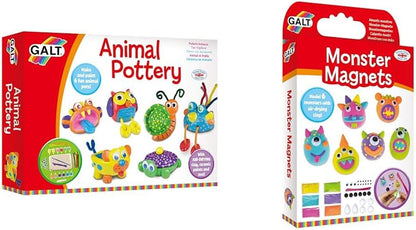 Galt Toys, Cerâmica Animal, Kits de Artesanato Infantil, A partir de 6 Anos, 32,7 x 6,9 x 23,9 cm e Brinquedos, Ímãs de Monstro, Kit de Artesanato para Crianças, A partir de 6 Anos