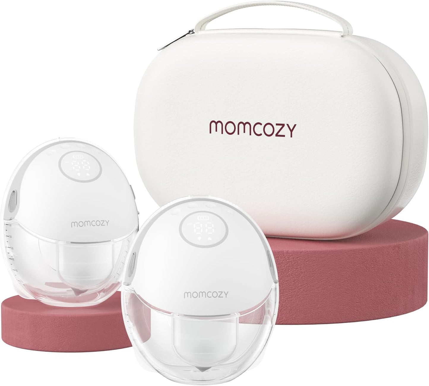 Momcozy Bomba tira leite mãos livres estilo móvel | M6, bomba de amamentação vestível ritmo ideal para mais leite, flange DoubleFit mais adequada e discreta com 3 modos e 9 níveis, 24 mm - 2 unidades vermelho aconchegante