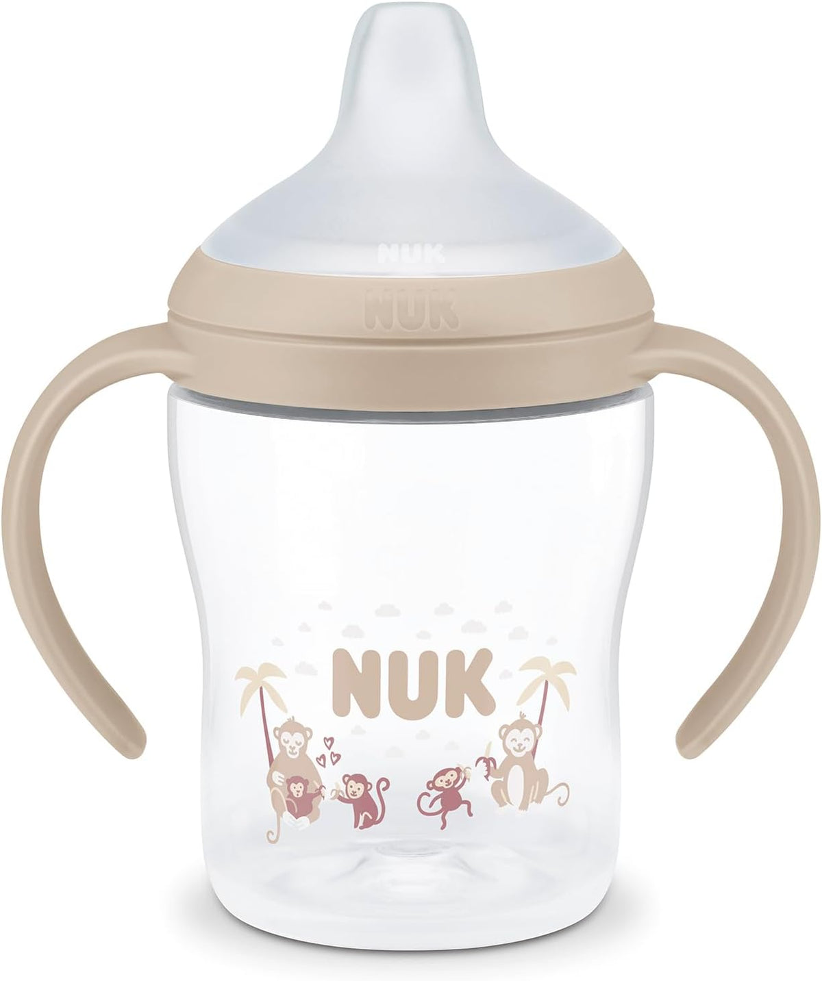 NUK Copo de Aprendizagem Perfect Match | 6+ meses | 150 ml | Copo com Bico Antivazamento para Crianças Pequenas | Alças Antiderrapantes | Macaco | 1 Unidade