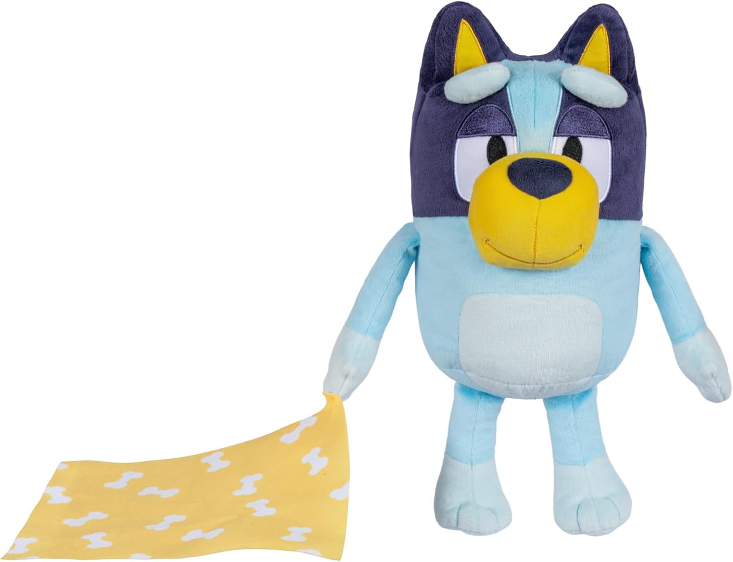 Peluche Bluey Sleepy Time de 13 pulgadas con manta, presione sobre la barriga para escuchar 7 frases divertidas, cante junto con la canción temática, muy suave, hecho con telas de lujo y costuras detalladas