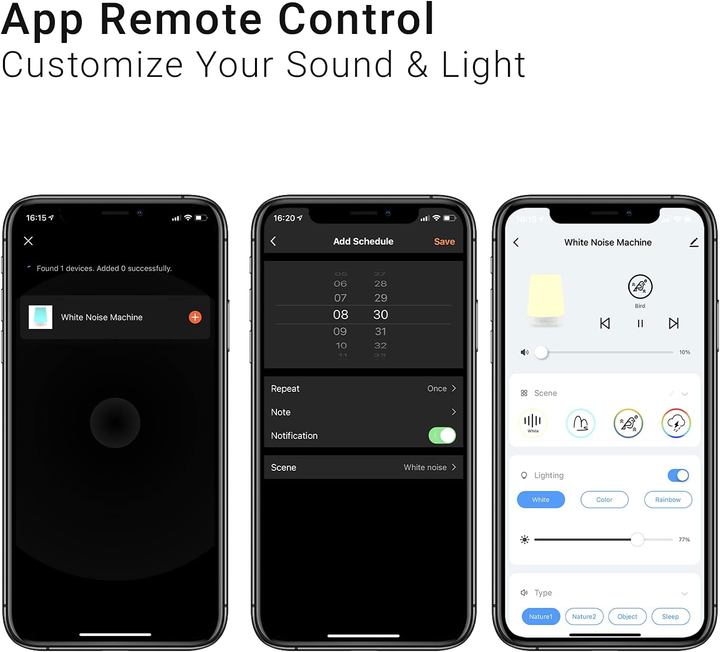 Momcozy Máquina de sons para bebês, com ruído branco para bebês dormirem, luz noturna, treinador de sono infantil com 34 sons relaxantes, temporizador, controle remoto por aplicativo e rotina de sono personalizada (branca).