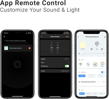 Momcozy Máquina de sons para bebês, com ruído branco para bebês dormirem, luz noturna, treinador de sono infantil com 34 sons relaxantes, temporizador, controle remoto por aplicativo e rotina de sono personalizada (branca).