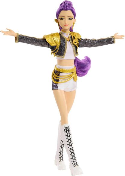 Mattel Boneca Cantora KPop Demon Hunters HUNTR/X Rumi “Golden” | Com Traje Característico Removível, 5 Pontos de Articulação, Inspirada no Filme, JRN40