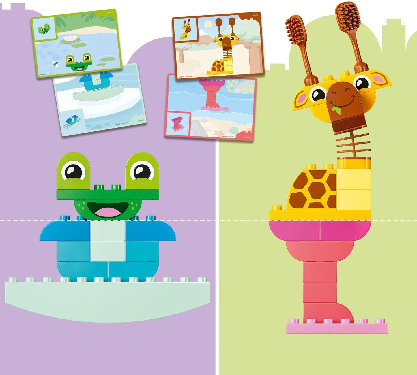 LEGO DUPLO Jogo de Construção de Animais - Brinquedo Educativo de Classificação de Formas e Cores para Crianças - Conjunto Montessori com Figuras e Cartões - Presente de Aniversário para Meninas e Meninos a partir de 3 Anos - 10472