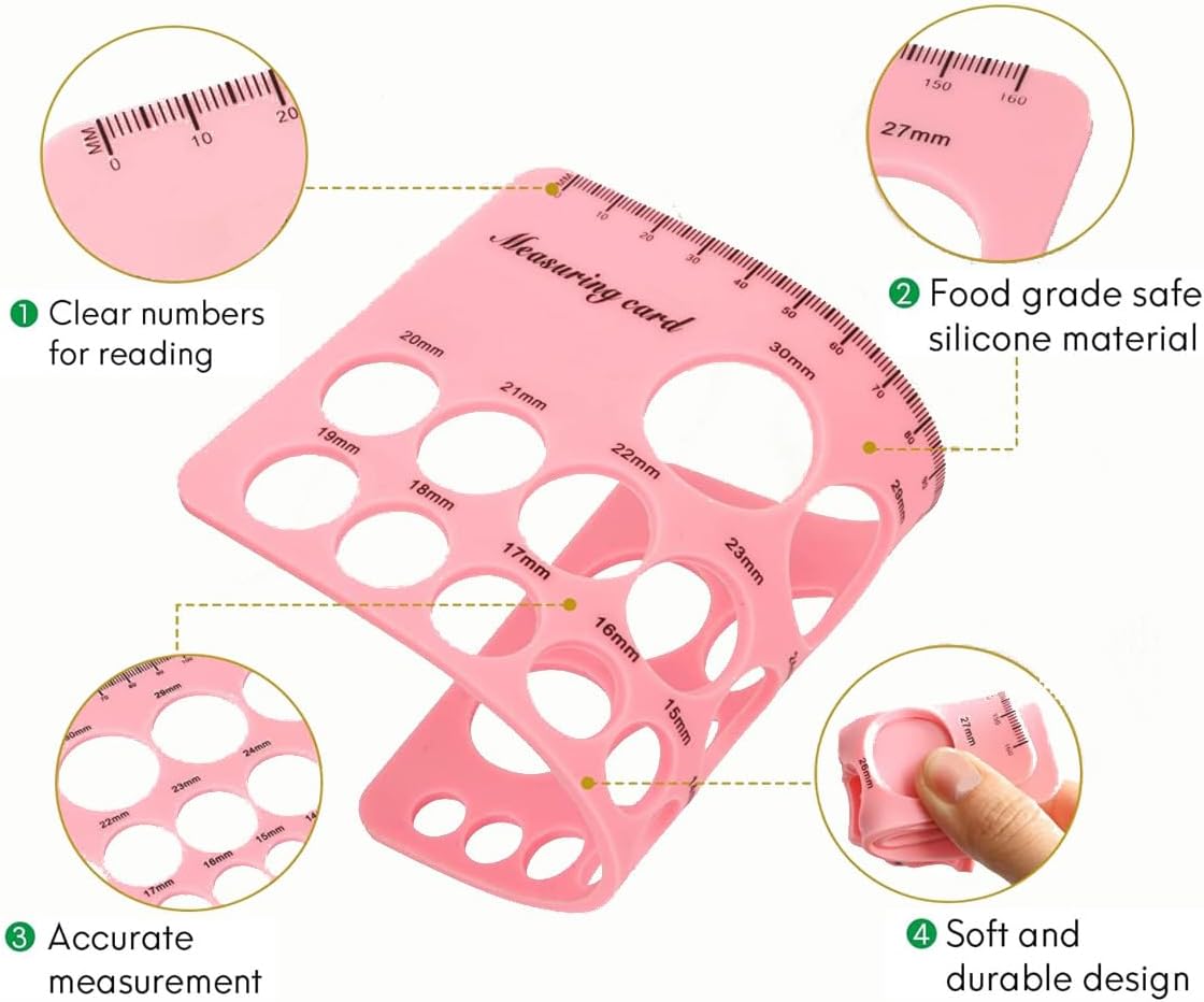 PandaEar Medidor de mamilos, medidor de tamanho de flange de bomba de amamentação, ferramenta de medição de silicone para novas mamães e mulheres que amamentam.