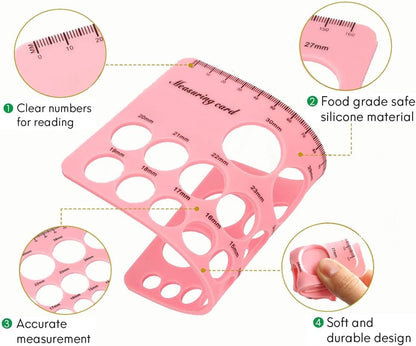 PandaEar Medidor de mamilos, medidor de tamanho de flange de bomba de amamentação, ferramenta de medição de silicone para novas mamães e mulheres que amamentam.