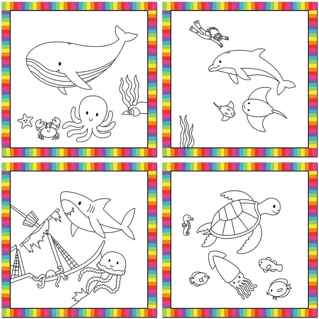 Galt Toys, First Water Magic - Baby Ocean, livro de colorir para crianças, a partir de 18 meses, 18 x 18 cm