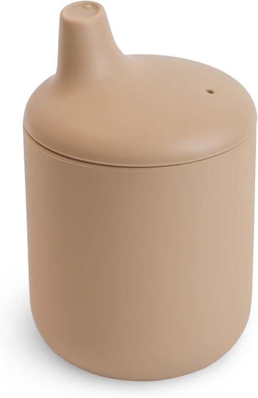 Mushie Copo de Silicone | Copo de Transição para Bebês a partir de 6 Meses | Capacidade: 175 mL | Tampa Removível | Material: Silicone de Grau Alimentício | Pode ser lavado na lava-louças e usado no micro-ondas (Natural)