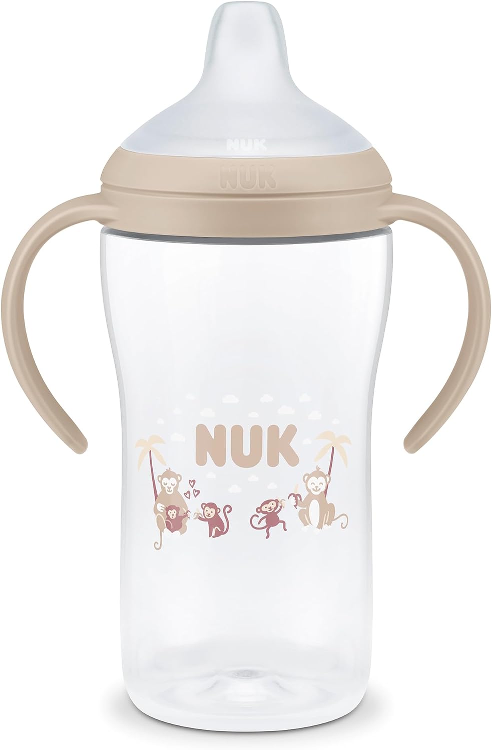 NUK Copo de Aprendizagem Perfect Match | 6+ meses | 260 ml | Copo com Bico Antivazamento para Crianças Pequenas | Alças Antiderrapantes | Macaco | 1 Unidade