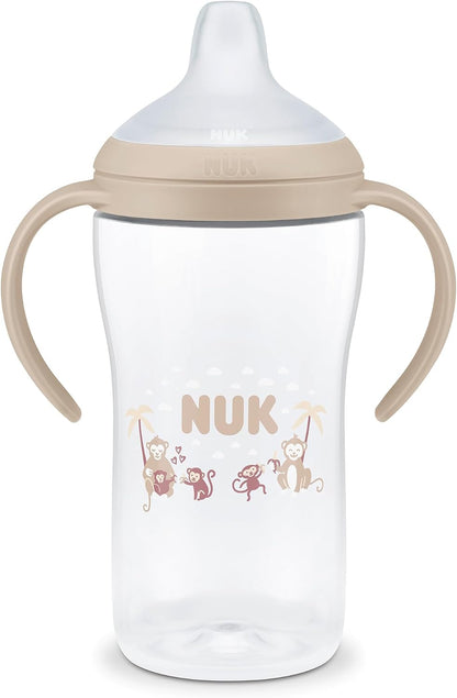 NUK Copo de Aprendizagem Perfect Match | 6+ meses | 260 ml | Copo com Bico Antivazamento para Crianças Pequenas | Alças Antiderrapantes | Macaco | 1 Unidade
