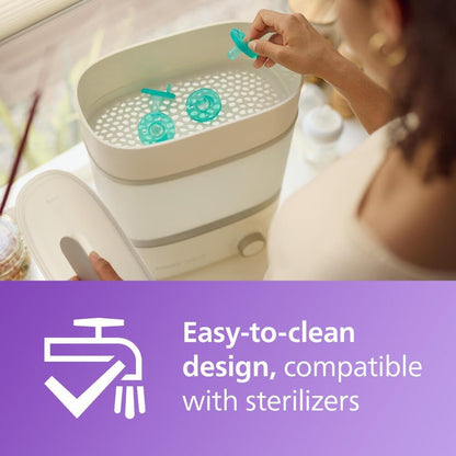 Philips Avent Chupetas ortodônticas para bebês Philips Soothie de 0 a 3 meses, chupetas 100% silicone, peça única, sem BPA, verde, pacote com 4, modelo SCF190/41