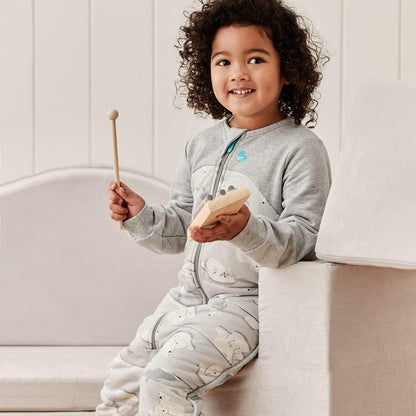 Love To Dream™ Sleep Suit with Legs, 6-12 Months - Grey | Long Sleeve, Lightweight Wearable Blanket & Quilt | 3.5 Tog Ideal for Winter & Autumn (14–16°C) | Machine Washable Cotton & Double Zip
