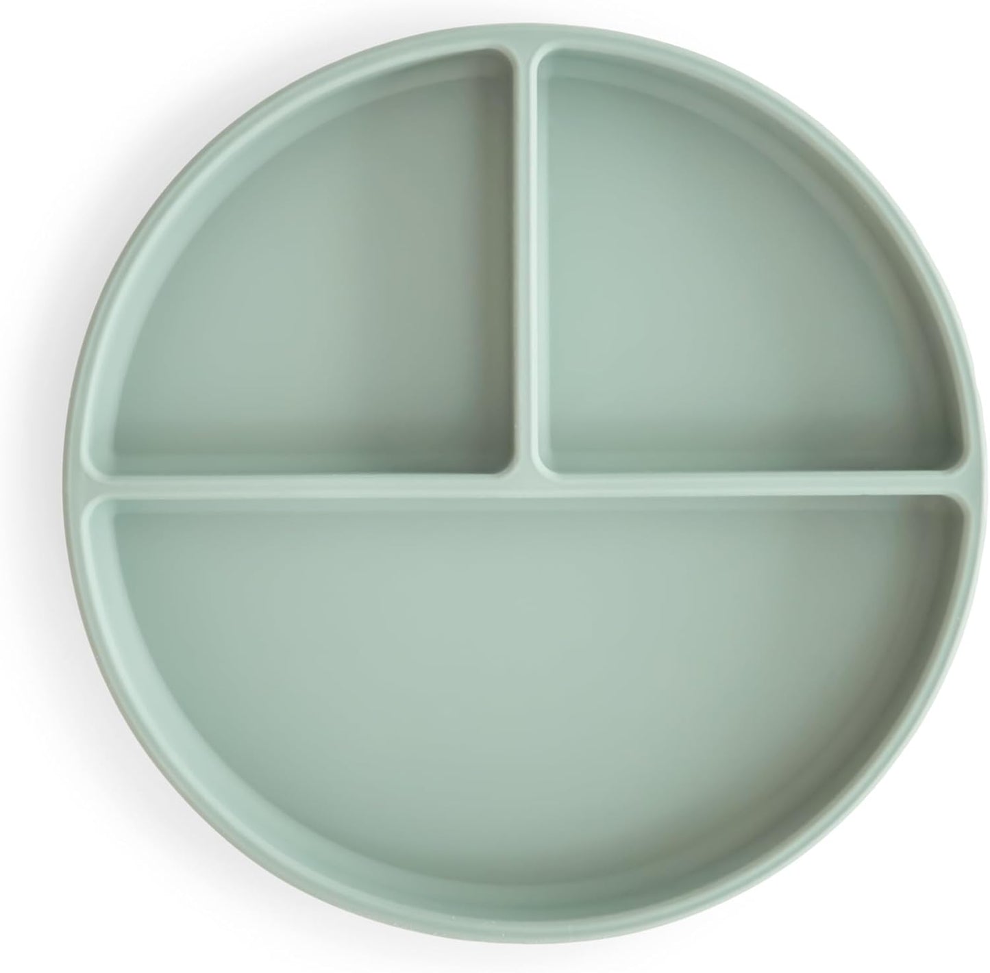 Mushie Prato de silicone com ventosa | Prato dividido antiderrapante para bebês e crianças pequenas | Silicone de qualidade alimentar | Pode ser lavado na lava-louças e usado no micro-ondas | Azul Cambridge