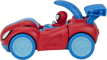 Homem-Aranha e seus Incríveis Amigos MARVEL Homem-Aranha-Rex Racer - Veículo de 20 cm com Sons que se Transforma de Veículo em Dinossauro