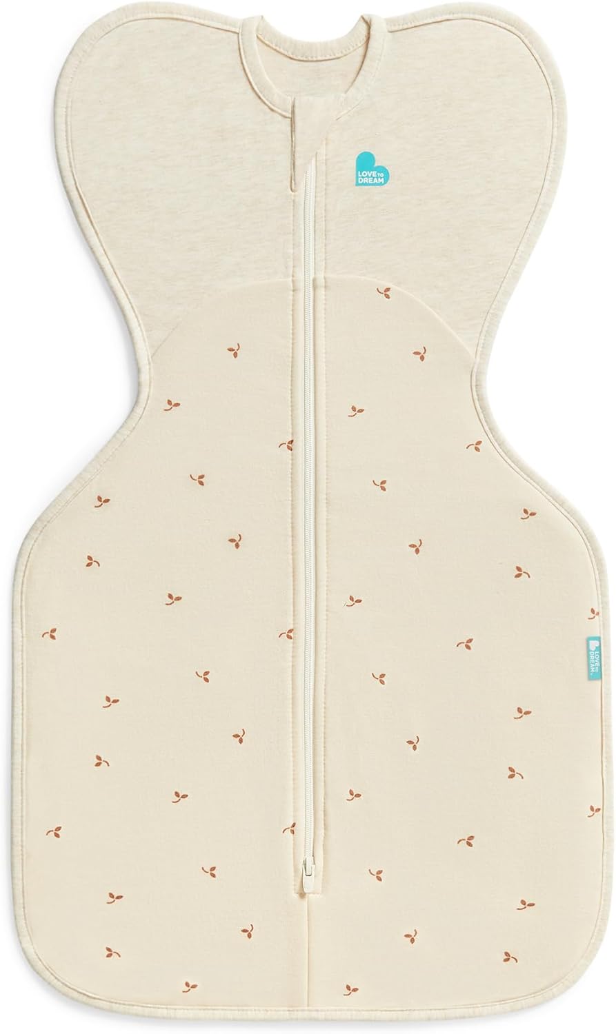 Love To Dream™ Swaddle UP™, Médio 6-8,5 kg - Aveia Twigs, Ajuste Perfeito, Favorece uma Rotina de Sono Saudável, 1,5 Tog para Temperaturas Amenas (18-22°C), Algodão Fleece Lavável à Máquina, 2 Zíperes, Troca de Fralda Fácil