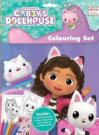 Anila's Conjunto de atividades Casa de Bonecas Gabby da com livro de colorir Aqua Magic, adesivos e kit para colorir.