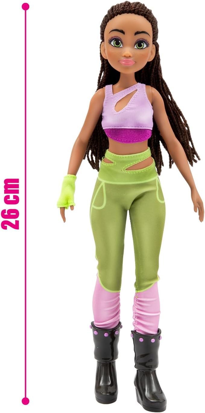 Winx Iconic Boneca – Aisha com Roupa Característica e Articulações – Boneca Fashion Clássica de 27cm com Calça Verde e Blusa Lavanda – Brinquedo Oficial do Clube Winx para Meninas – Brincadeira Mágica de Aventura – Idade 4+