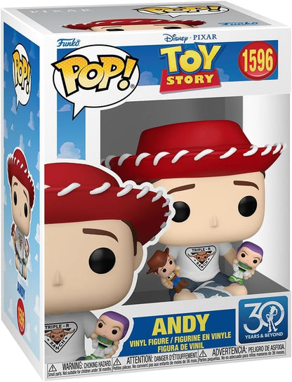 Funko Pop! Disney: Toy Story 30th - Andy Davis - Figura colecionável de vinil - Ideia para presente - Produtos oficiais - Brinquedos para crianças e adultos - Fãs de cinema - Figura modelo para colecionadores e exposição
