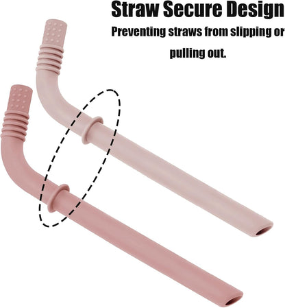 PandaEar Conjunto de 3 Copos de Treinamento para Bebês em Silicone com Canudo, Inquebráveis, para Bebês e Crianças a partir de 6 Meses, 148ml (Rosa/Rosa Claro/Linho)