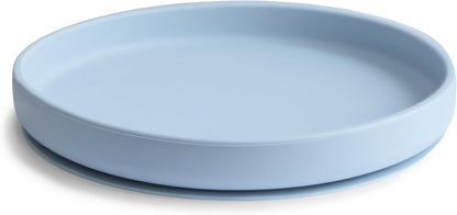 Mushie Prato de silicone antiderrapante com ventosa Classic para bebês e crianças pequenas | Silicone de qualidade alimentar | Pode ser lavado na lava-louças e usado no micro-ondas (Azul claro)