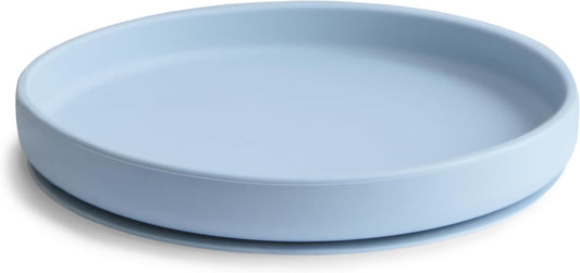 Mushie Prato de silicone antiderrapante com ventosa Classic para bebês e crianças pequenas | Silicone de qualidade alimentar | Pode ser lavado na lava-louças e usado no micro-ondas (Azul claro)