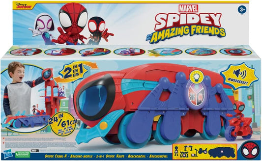 SPIDEY Y SUS AMAZING FRIENDS F37215S1 Marvel Spider Crawl-R Juego de juego para la sed 2 en 1, juguete preescolar para mayores de 3 años, 24 pulgadas de altura, multicolor