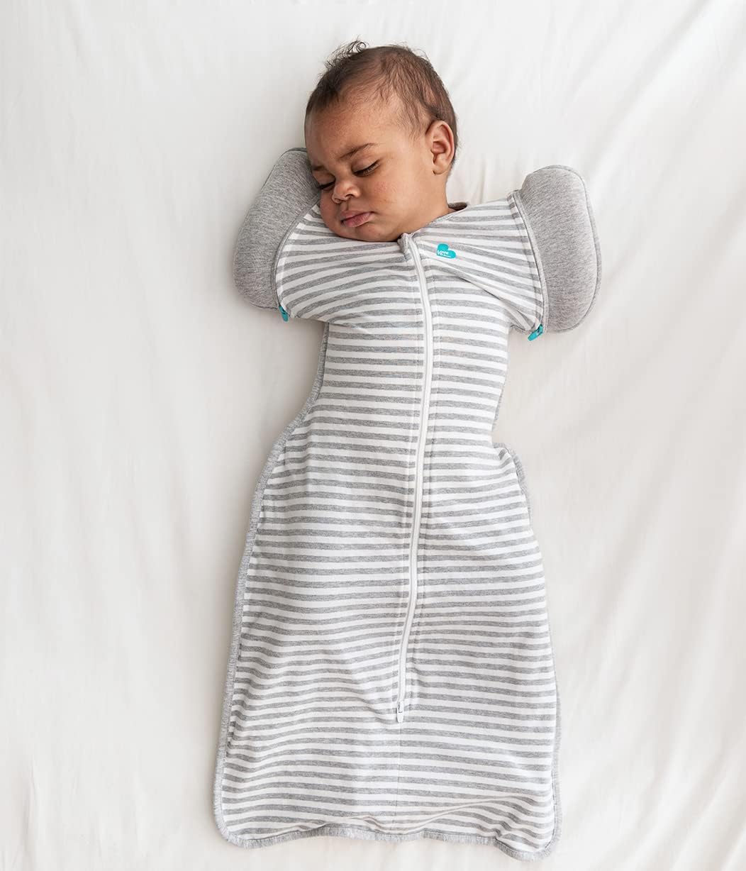 Love To Dream™ Swaddle Saco de Transição UP™, Extra Grande (11–14 kg) – Cinza | Ajuste perfeito com abas removíveis | 1.0 Tog | Ideal para primavera e verão (20–24 °C) | Algodão lavável à máquina com zíper duplo