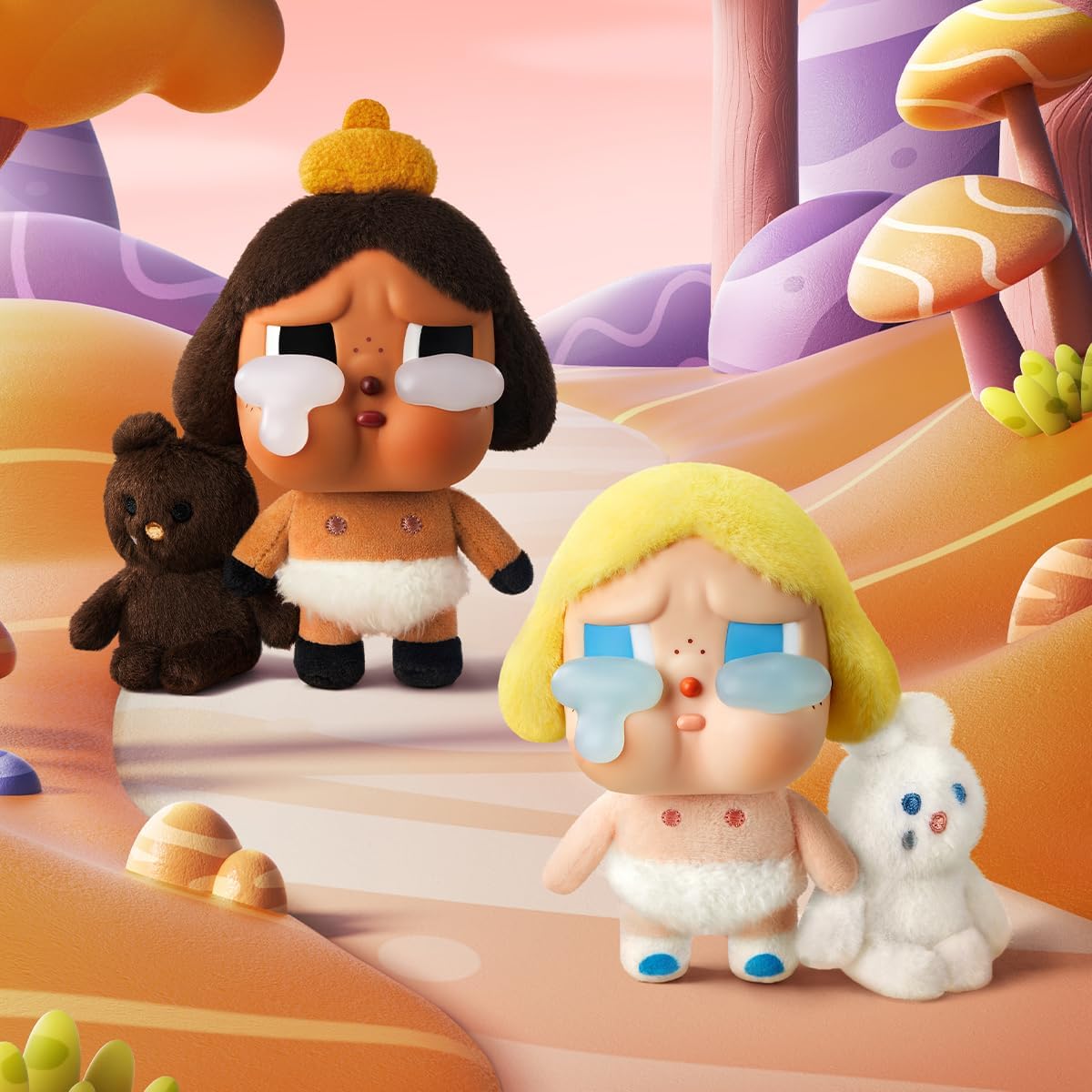 POP MART CRYBABY Crying Again Series - Conjunto completo de bonecos de pelúcia com emblema, design premium, presentes para mulheres, boneco de ação colecionável chique e favorito dos fãs