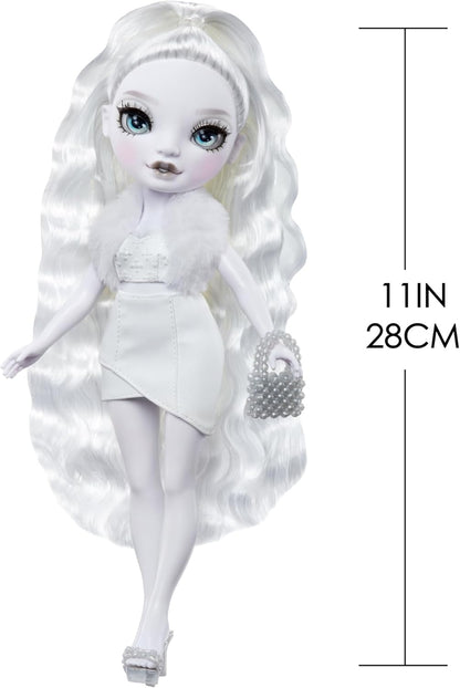Boneca Fashion Natasha Zima da Rainbow High Shadow High - Tons de Cinza, 28cm, Cabelo e Roupa Brancos, Bolsa Estilosa, Presente Fofo para Crianças de 4 a 10 Anos