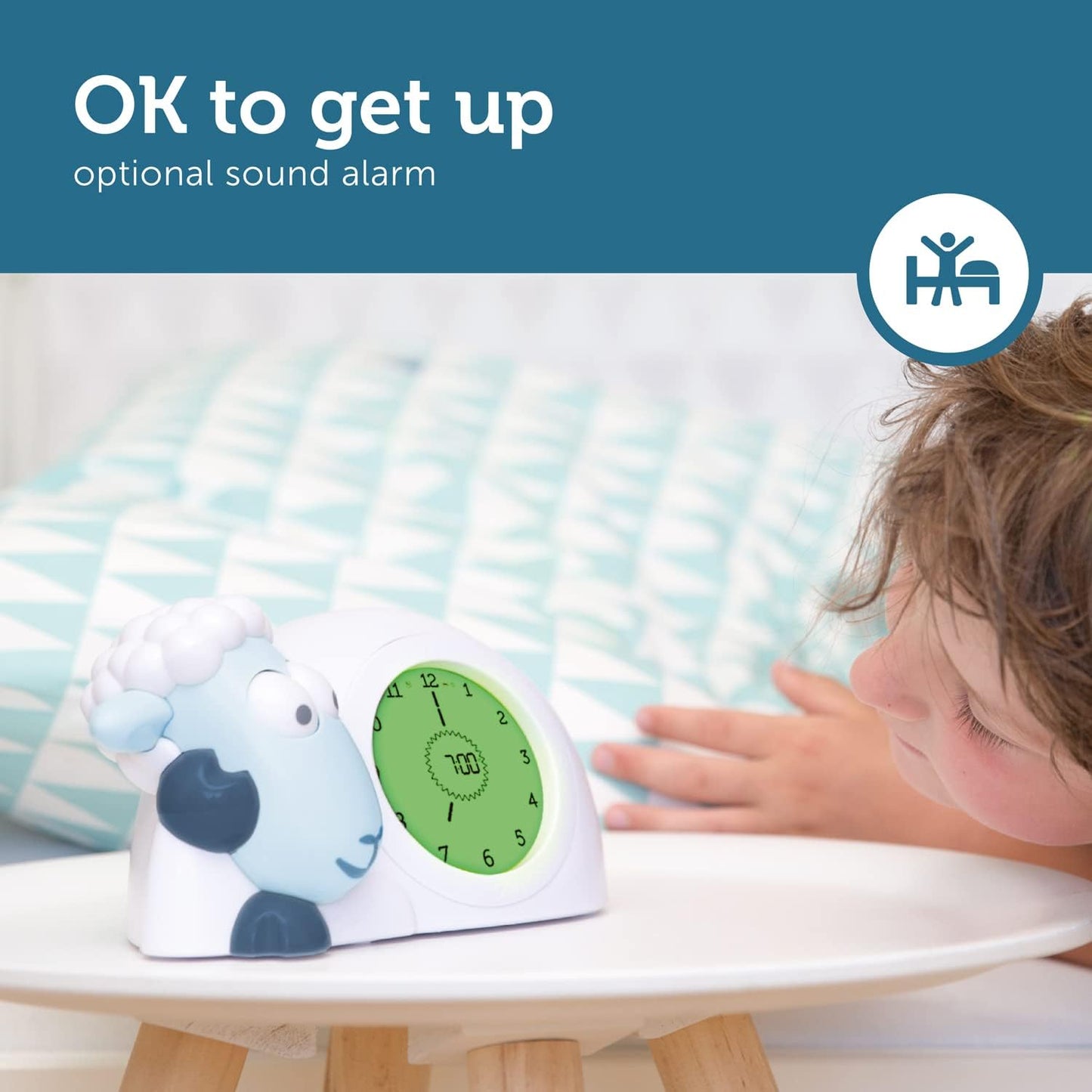ZAZU Relógio Sam the Lamb - Relógio para treinamento de sono e luz noturna para crianças | Despertador iluminado | Ajuda a ensinar seu filho quando acordar com indicadores visuais | Brilho Ajustável | Desligamento automático