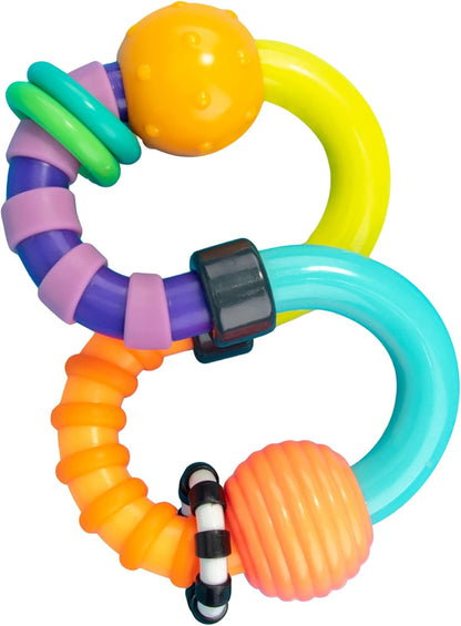 Sassy Chocalho giratório e giratório Baby Twist-A-Roo - 3m+