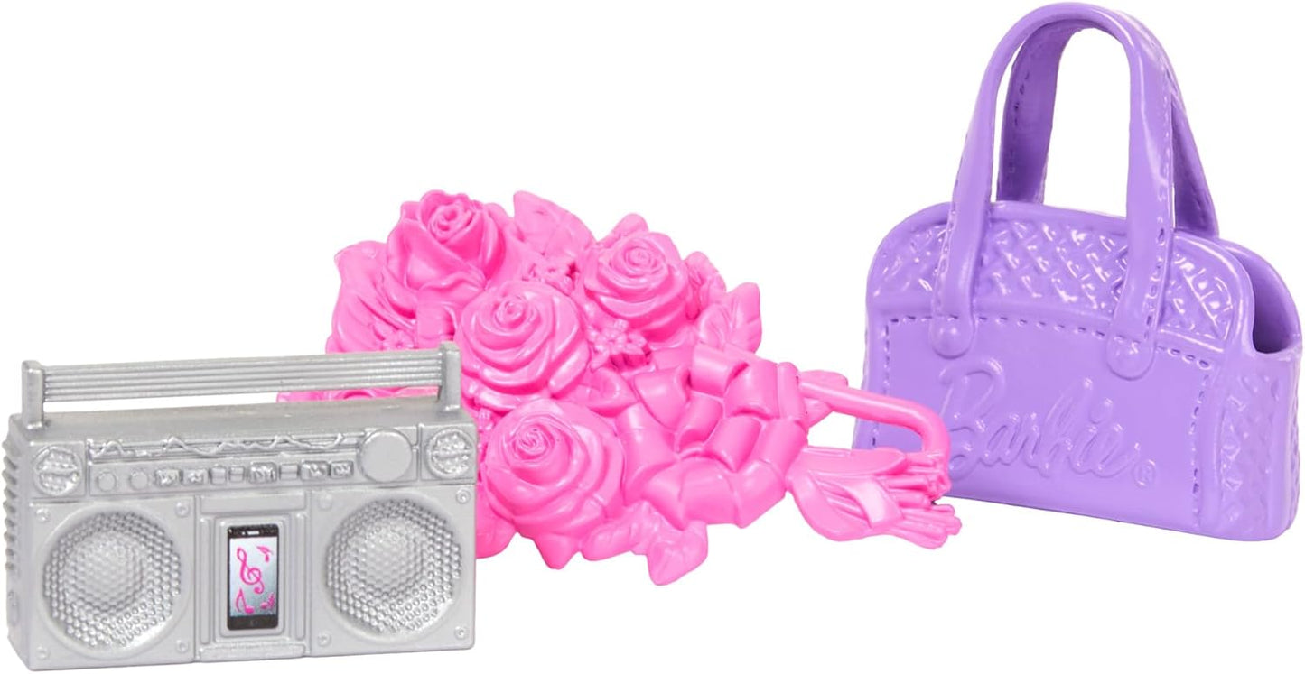 Barbie Conjunto Sala de Balé com 2 Bonecas e 9 Acessórios, Bonecas Bailarinas Loira e Morena com Roupa Extra e Peças Temáticas de Dança, HXC37