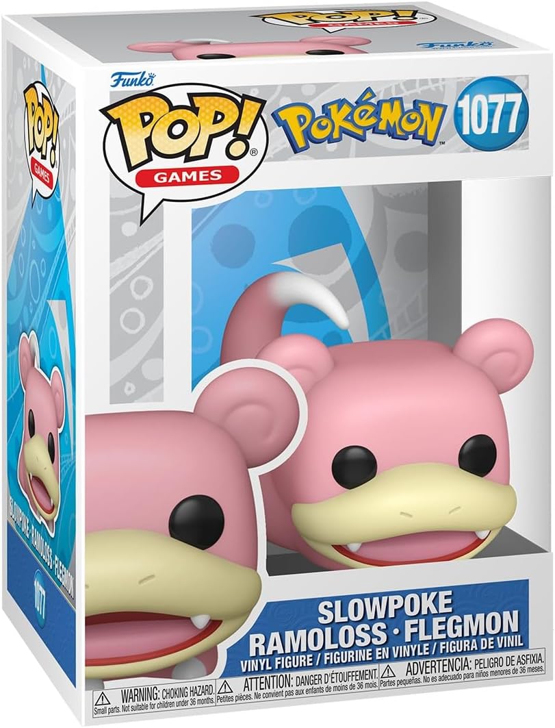 Funko Pop! Games: Pokémon - Slowpoke - Figura de vinil colecionável - Ideia para presente - Produtos oficiais - Brinquedos para crianças e adultos - Fãs de videogames - Figura modelo para colecionadores e exposição